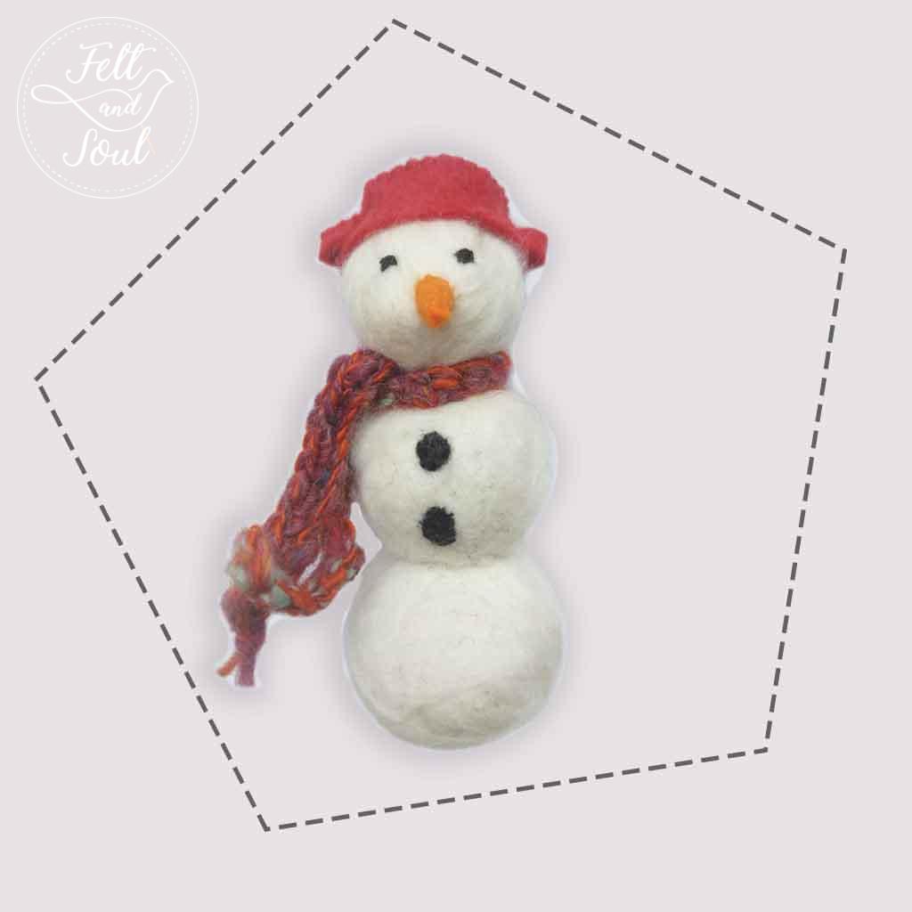 Hóember gyapjú filc figura szabásminta